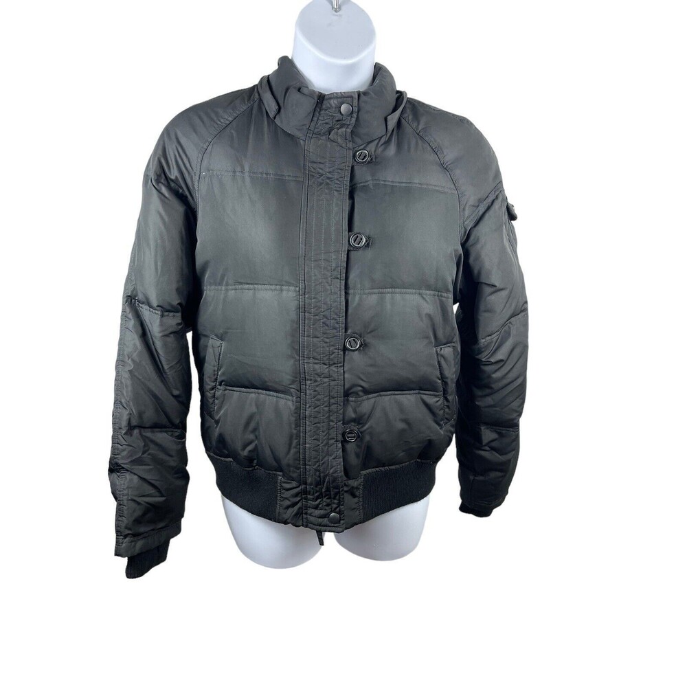 LFL Lust For Life Black Down Waterfowl Feather L Bomber Puffer Jacket